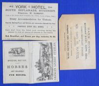 GUERNSEY ISLAND HOLIDAY COLLECTION (3) 1880s – incl York Hotel, trade card, printed invitation to