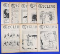 BICYCLES - GREAT BRITAIN - COLLECTION OF 8 EARLY BICYCLING MAGAZINES “CYCLING” 1892 - each different