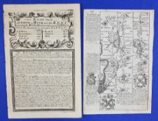 EARLY TRAVELLING MAPS OF THE ROADS FROM LONDON INTO KENT ONE TO ROCHESTER, THE OTHER TO MAIDSTONE (
