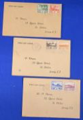 JERSEY - WORLD WAR II POSTAL HISTORY COLLECTION OF SET OF 3 FIRST DAY COVERS DURING GERMAN