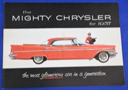 THE MIGHTY CHRYSLER FOR 1957 - large impressive 20 page catalogue with 15 fine illustrations of