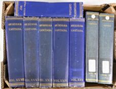 ARCHAEOLGIA CANTIANA (KENT) 1859-1907 - 25 VOLS - many illustrations. Bound in blue cloth, gilt – 2x