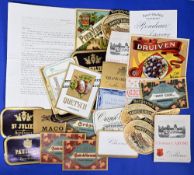 EARLY WINE BOTTLE LABELS OVER 100 YEARS OLD - mainly c1880s-1910. An attractive period selection