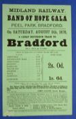 RAILWAYS - MIDLAND RAILWAYS EXCURSION TO BRADFORD 1876. Excursion from Sheffield and nearby