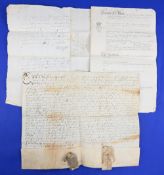 GREAT BRITAIN (3) EARLY OBLIGATION BOND. Dennington, Lincolnshire, Norfolk 1658. Addressed “To ALL