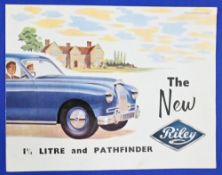 AUTOMOBILES - THE NEW RILEY 1½ LITRE AND PATHFINDER 1961. A large and very attractive 4 page fold
