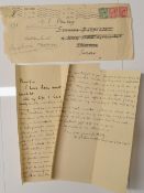 LETTER - FREDERICK CORNWALLIS CONYBEARE, FBA (14 September 1856 - 9 January 1924) was a British