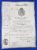 ITALY - KINGDOM OR NAPLES & SICILY PASSPORT 181p, made out to a 34 year old, issued in Napoli.