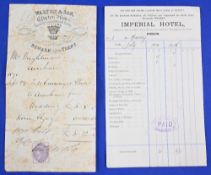 GREAT BRITAIN - COACHING INNS & STAGE COACHING (2) incl Clinton Arms, Newark on Trent 1870. Bill for