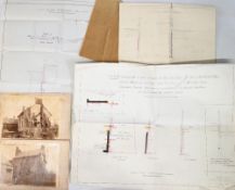 WALES – OLD GREYHOUND INN – PHOTOGRAPHS AND ARCHITECTURAL DRAWINGS c1880s Llanfaes, Brecon – variety