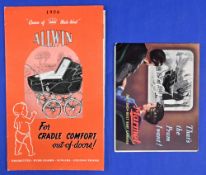 GREAT BRITAIN - PRAM BROCHURES (2) ALLWIN 1956. Folds out illustrating with details and prices their