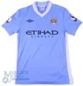 2011/12 Gael Clichy No 22 Manchester City match worn home football shirt - Umbro/Etihad, with