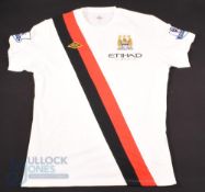 2009/10 Tal Ben Haim No 26 Manchester City match worn 3rd football shirt - Umbro/Etihad, in white,