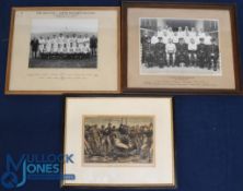 1881-1954 Framed Rugby Photos/Prints (3): Hand-coloured, mf&g periodical print, WB Wollen 1881, 'A