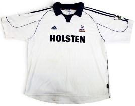 David Ginola 1991/01 Signed Tottenham Hotspur Home football shirt – Adidas/Holsten, white and blue