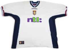 Gareth Barry 2001/02 Aston Villa No 15 Away Football shirt – details to reverse, Diadora/NTL, in