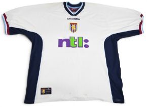 Gareth Barry 2001/02 Aston Villa No 15 Away Football shirt – details to reverse, Diadora/NTL, in