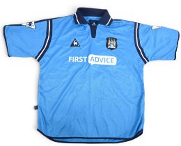 Nicholas Anelka 2002/03 Manchester City Match issue/worn ‘No 39’ Home Football shirt – details to