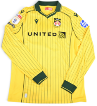 2025-25 Wrexham Away Football Shirt Match Worn No.16 Rodriguez, long sleeve made by Macron with