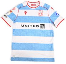 2025-25 Wrexham Third Away Football Shirt Match Worn No.14 Thomason, short sleeve made by Macron