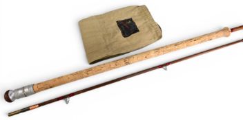 J S Sharpe Aberdeen “The Avon” split cane rod, 10ft 2pc, 25” trumpet handle with alloy sliding