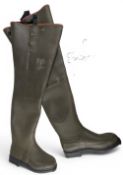 2x Pairs of Vintage Aigle Rubber Wading Boots, both UK size 9, one pair has some cracking to
