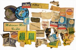 Collection of Fishing Cloth Patch Badges and Rob Bags Labels