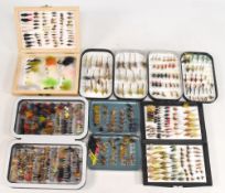 More trout flies, as follows: 1x C&F Design foam floating fly box, 7 ½” x 4 ½” x 1 ¼”, over 200