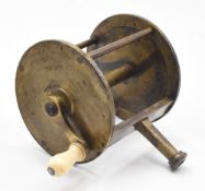 An 18th Century single action Spike fitting winch all brass reel 2 ½” dia x 3 ½” wide with an