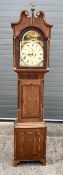 Antique Grandfather Clock with Fishing Enamel Painted Scene Dial, T Price Genbridge, #6ft tall