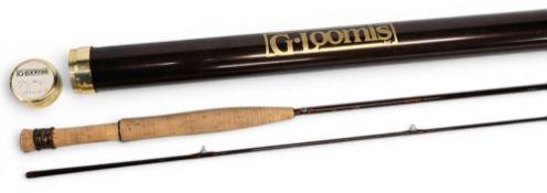 G Loomis “Gerry Loomis” IM6 carbon trout fly rod, 7ft 2pc line 4#, alloy reel fittings and collar,