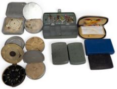 Collection of Fly Boxes, Trace Boxes, Fly Wallets, to included aluminium boxes, one early Japanned