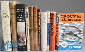 11x Hardback Fishing Books – Trout by all Means 1966 T.K Wilson, How to Dress Salmon Flies 1977 T