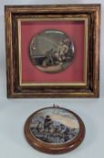 2x Fishing themed Pratt Ware Lids: framed and mounted, one named The Enthusiast