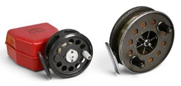 Allcocks Redditch “The Arial” alloy centre pin trotting reel, 4 ½” caged deep ventilated spool (with