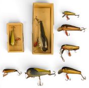 Hardy Jock Scott Wiggler Baits, 2 boxed examples, assorted sizes (8)