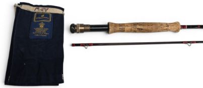 Hardy Alnwick “The Hardy Graphite Deluxe” carbon trout fly rod, 9ft 2pc line 6/7#, alloy uplocking