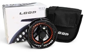Loop Opti Runner RN 3716 J large arbor alloy LHW trout fly reel, 4 ½” ventilated ‘V’ shape spool,