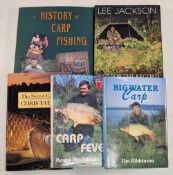 5x Carp Fishing Books, Big Water Carp Jim Gibbinson 1989, Carp Fever Kevin Maddock Kevin Maddocks