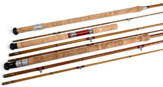 Interesting unnamed hollow and solid glass combination 7pc rod, to make 11ft match, 10ft 6” roach,
