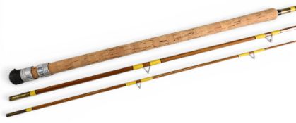 Milwards Redditch England, split cane float/trotting rod No 93468, 11ft 4pc (inc detachable handle),