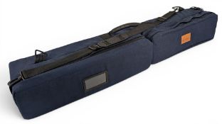 D B Dun nylon rod/reel lightweight travel case, 40” long, base reinforced to hold 2x rods, twin