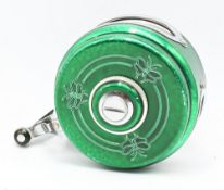 La Soie side mount clockwork reel, good spring, runs very smoothly. Light use in original cloth