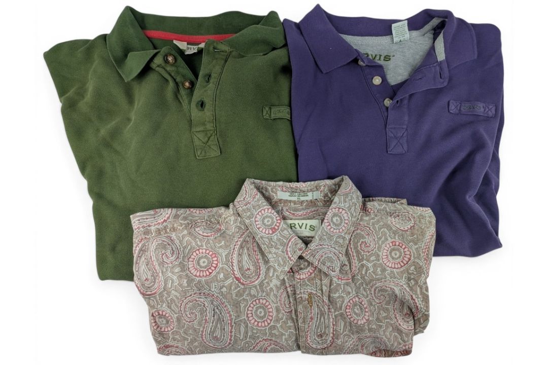 3x Orvis Shirt and Polo Shirts, a long-sleeved shirt, and two short sleeved polo shirts, all size