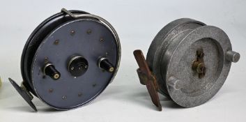 Allcocks “The Record Breaker” alloy centre pin/trotting reel, 4 ¼” solid narrow caged spool, 2 screw