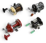 A collection of multiplier reels, all working, as follows: 1x Penn No 7. 1x Penn Monofil No 25. 1x K