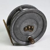 Dingley alloy Uniqua style trout fly reel (stamped D11 inside back plate), stamped T G Hall, Anglers