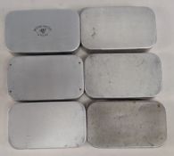 Collection of Wheatley slim alloy boxes, 6” x 3 ½” x 1”, as follows: 1x Swing leaf with 238 wet