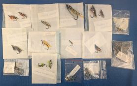 Salmon Flies Collection: unused bags of silver doctor, blue charm, silver grey, Ackroyd, Jock Scott,