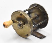 Early Ustonson pattern Multiplier winch fly reel stamped ‘U’ on bridge by foot c1800 - 2 1/4” dia